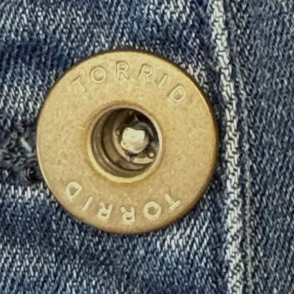 Torrid Crop Jacket Denim Women +3 Medium Wash Blue - Picture 7 of 8